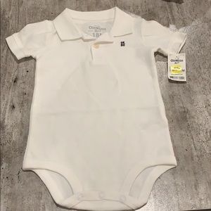 Oshkosh B’gosh NWT White Polo Onsie. 18 months